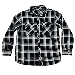 PARKSIDE MEN’S snap down THICK “work” shirt/jacket black/white size XL